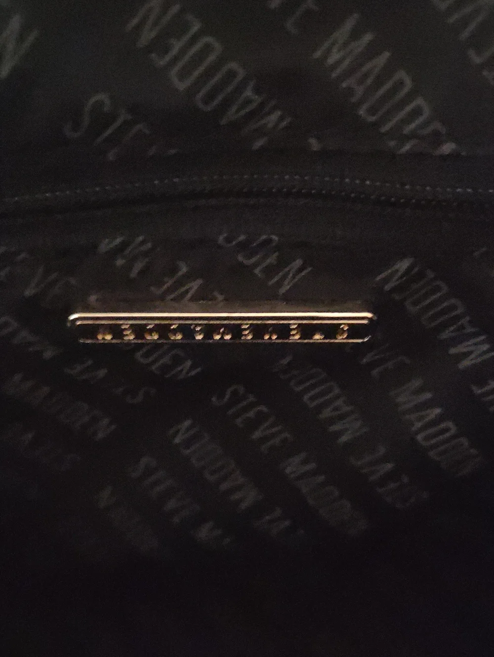 Steve Madden Black Crossbody with Gold Chain Accent